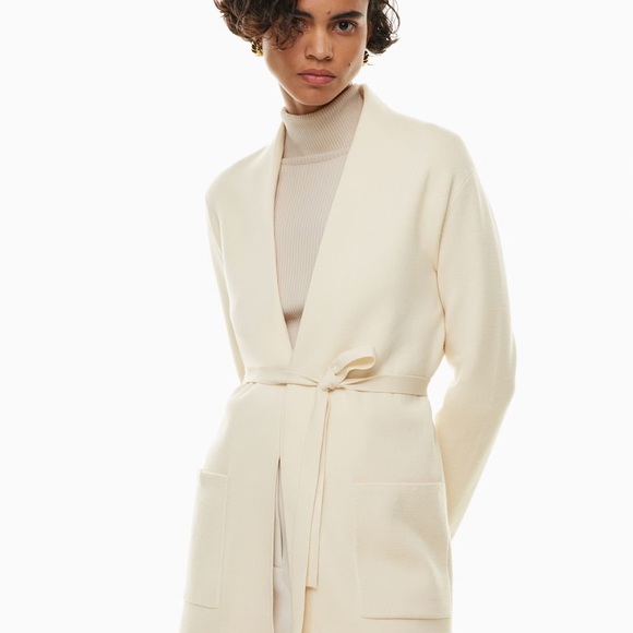 Aritzia Sweaters - Aritzia Babaton cream Ty long belted cardigan sweater - XS NWOT